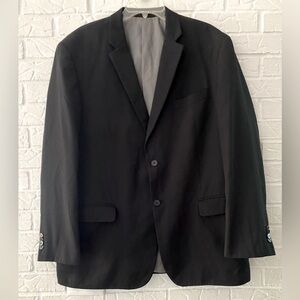J Ferrar Black Suit Coat 44 Regular Classic Fit Two Buttons